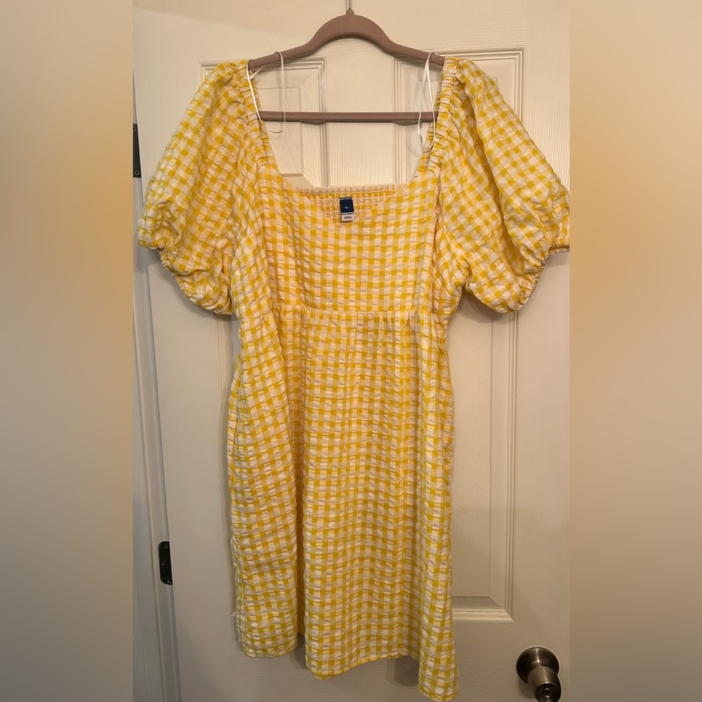 Old Navy Yellow Checkered Dress
